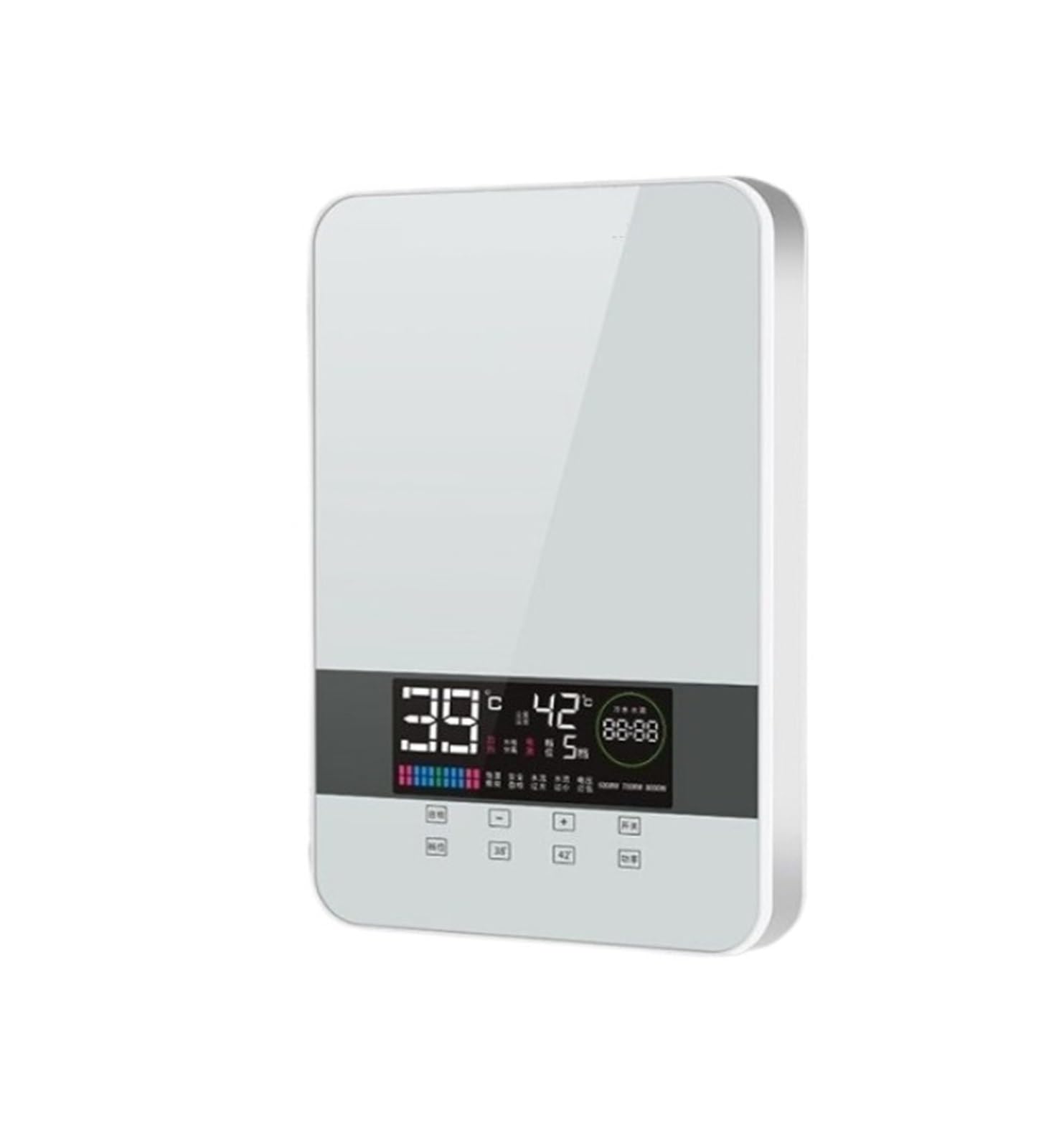 Scaldabagno Elettrico, Scaldabagno Elettrico Istantaneo for Uso Domestico Hotel Smart Shower Machine Parrucchiere Scaldabagno Veloce Telecomando Touch Screen A LED(White)
