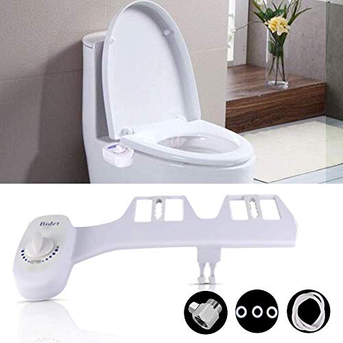 ROHSCE Home Bidet, Self-Cleaning and Dual Retractable Nozzle,Easy to Install Non-Electric Bidet Attachment for Toilet Replace paper towels for thorough cleansing (3/8(Most in Europe))
