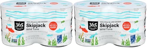 365 by Whole Foods Market, Skipjack Tuna in Water No Salt Added, 30 Ounce, 12 Pack - image 1