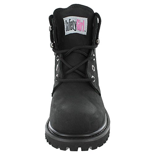 Image of Safety Girl Steel Toe Boots for Women - Light Gray - 7.5M | Water Resistant Women's Fusion Work Boots | Leather Work Boots | Rugged Goodyear Welt Construction | Oil Resistant Outsoles & Cushioned Insoles
