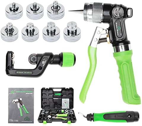Precision Tube Expansion Made Easy: Complete Hydraulic Swaging Tool Kit for HVAC Pipes, with Deburring, Cutting & 7 Head Sizes, + Storage 2 4171hozjRfL. AC