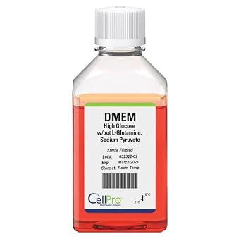 CellProTM DMEM/High Glucose Without L-glutamine, Without Sodium pyruvate, 500mL, 10/Case