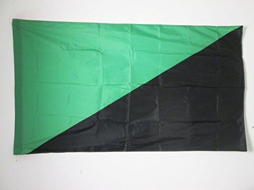 AZ FLAG - Anarchism White ring Flag - 18'' x 12'' - 100% Polyester anarchist Small Banner with Two Cords - Fade Resistant - Vivid Colors - 18x12 in