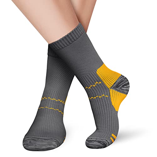 CHARMKING 6 Pairs Crew Compression Socks for Women & Men Circulation 15-20 mmHg is Best for All Day Wear Running Nurse4