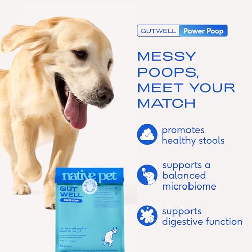 Image of Native Pet GutWell Power Poop - Digestive Support & Fiber for Dogs - Promotes Healthy Stools, Supports Balanced Microbiome & Digestive Function - Triple-Biotic Blend & M-Fiber - 120 Scoops
