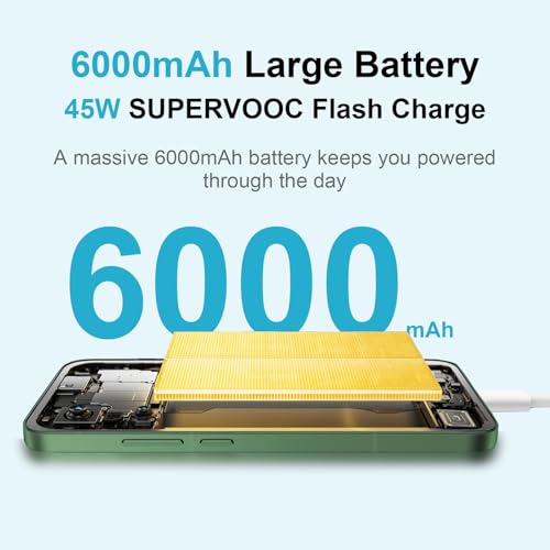 OPPO Reno14 F 5G IA Smartphone Android Débloqué, 8+256Go Téléphone, Snapdragon 6 Gen 1, Écran AMOLED 120Hz 6,57', Caméra AI 50MP, Batterie 6000mAh, SUPERVOOC 45W, Résistance IP69, NFC, Dual SIM, Vert