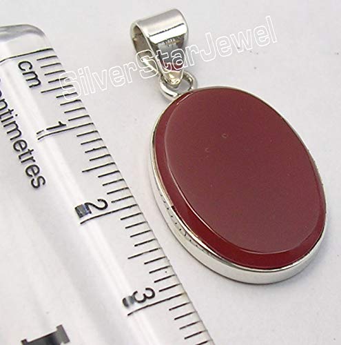 Carnelian Pendant 1.2" 925 Solid Silver Stone Jewelry3
