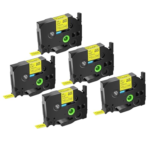 �݊���������܂�PT-H110���x���v�����^�[�ɑΉ� | 5/10PK 6-24mm ���~�l�[�g���x���e�[�v (TZ/TZe-231/241 �̑�֕i) �}���`�T�C�Y�}�[�L���O�p(5PK Black on Yellow,18mm)