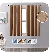 MRTREES 100% Cortinas Opacas Dormitorio 2 Piezas 132×145cm Cortina Marrón Gruesa Confeccionada Té...