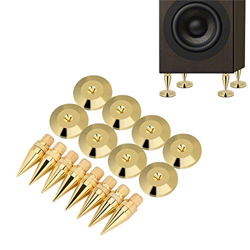 DEWIN Speaker Spike - Speaker Spike Pad Copper Speaker Spike Isolation Stand with Base Pad Feet Mat 8 works 6 x 36MM - Image 4