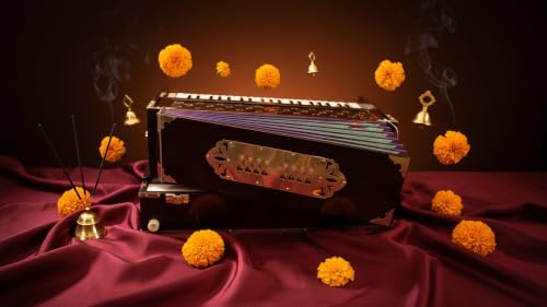Image of Harmonium 2 Line Reed (Bass + Male) 42 Keys Folding Portable Harmonium With Coupler And High Sound Quality Multicolor