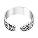 AeraVida .925 Sterling Silver Adjustable Toe Ring or Pinky Ring 5mm Wide Open Band, Stackable Minimalist Summer Foot Jewelry | Sun Moon Star Turtle Butterfly Leaf Olive Branch Ocean Wave Yin Yang Design (Turtle)