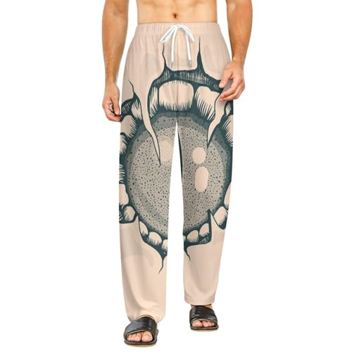 Bas de pyjama femme long doté de poches pantalon de détente gris taille S