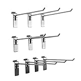 Proslat 39014 Evolia 8-Inch Hook for Slatwall, Chrome, 10-Pack