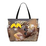 Design à 7 poches : le sac de plage léopard Little Gecko pour femme dispose de 4 grandes poches extérieures, 1 petite poche intérieure, 1 poche intérieure zippée et 1 grande poche intérieure humide pour mieux trier et organiser vos articles. Sac fourre-tout résistant au sable avec des dimensions de 45 x 17 x 38 cm et ne pesant que 0,4 kg.