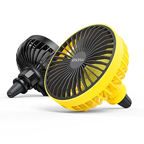 Ventilador de coche USB con luz nocturna, ventilador de ventilación de coche de viento fuerte 3 velocidades, ventilador de refrigeración de coche frío rápidamente para coche RV SUV camión, escritorio Cover