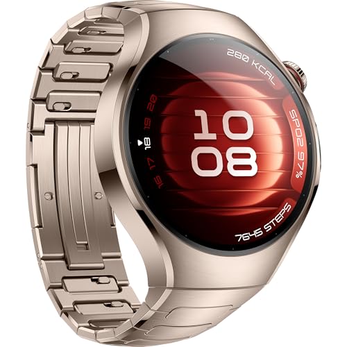Montre Connectée Huawei Watch 5 42 Mm Bluetooth Doré Avec Bracelet En Cuir Doré