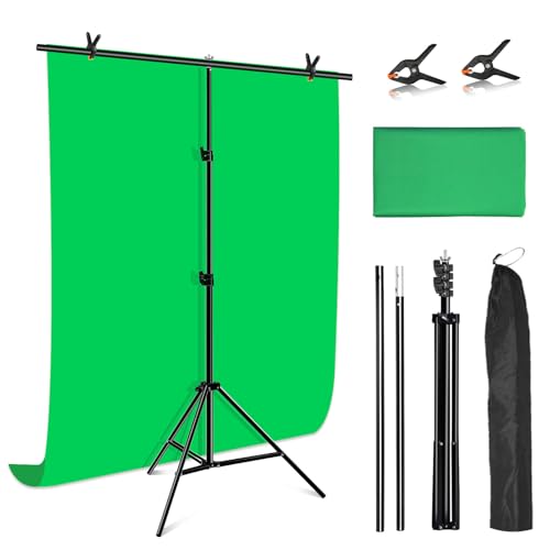 PULUZ Kit de toile de fond d'écran vert avec support,