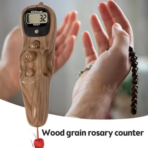 Image of Digital Tally Counter with Compass naam jap Counter Finger Counter for Pooja Meditation Prayer Japa Mala (Ash Grey)