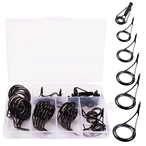 Kit 35 piezas anillas para caña de pesca con acero carbono