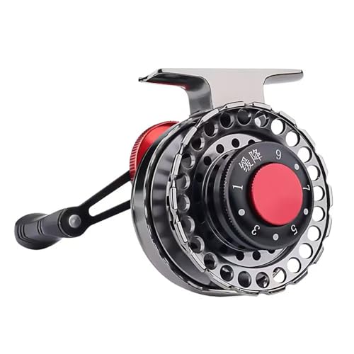 Inline Ice Fishing Reel Full Metal Coil 6+1BBs Ratio 65mm Spool Fly Reel Magnetic Brake Fishing Wheel Pesca Winter Tackle Fishing Accessories (Right Hand)