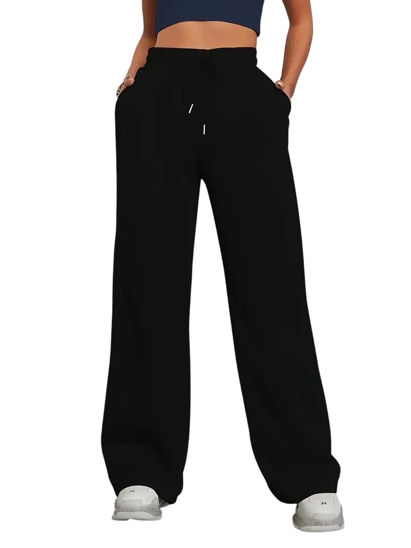 dockstreet Straight Wide fit Long Length Open Bottom Jogger for Women/Trending Multi Pocket Style, Relaxed Casual Pants for Women-picture-24