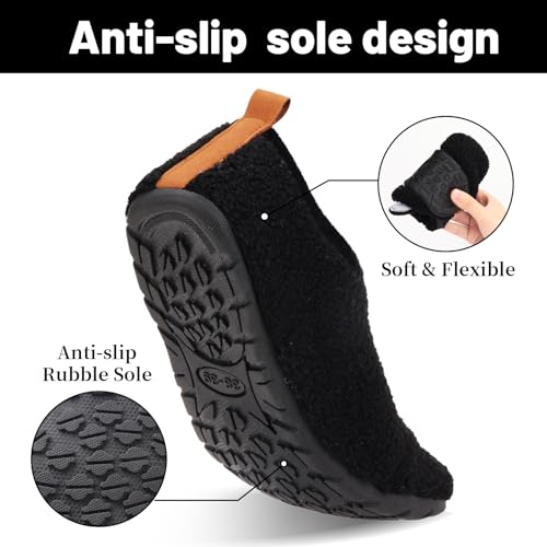 Image of Ibeauti Women Mens House Slippers Lightweight Comfy Barefoot Slipper Socks Rubber Sole House Shoes for Indoor /Outdoor Bedroom Travel