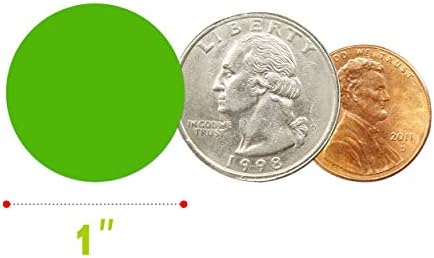 1500 PCS Green Round Color Coding Circle Dots Inventory Stickers Labels with Perforation Line in Roll (Each Measures 1" in Diameter)