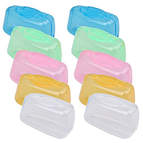 Ruix 10 Pièces Portable Etui Brosse a Dent, Protection de la Tête de Brosse à Dents Capuchon Coque de la Brosse à Dents Pour le Voyage (Multicolores) Cover