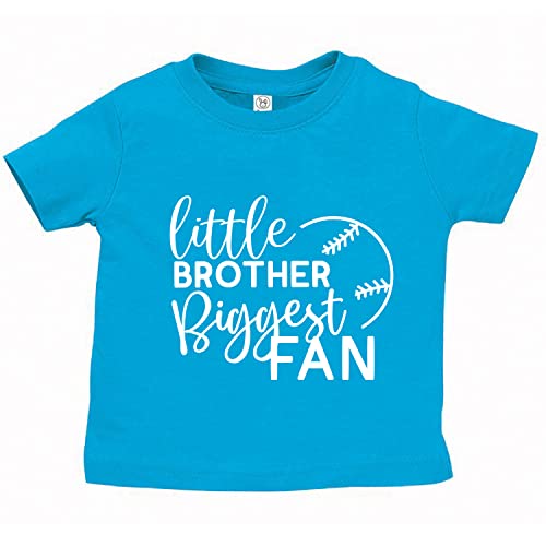 Little Brother Biggest Fan Baseball Baby Infant Toddler Tee Shirt (Assorted Colors)