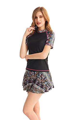 Modest Swimwear for Women Short Sleeve Swimsuit Burkini Modesty Swimming Costume Rash Guard Surfing Suit Beachwear