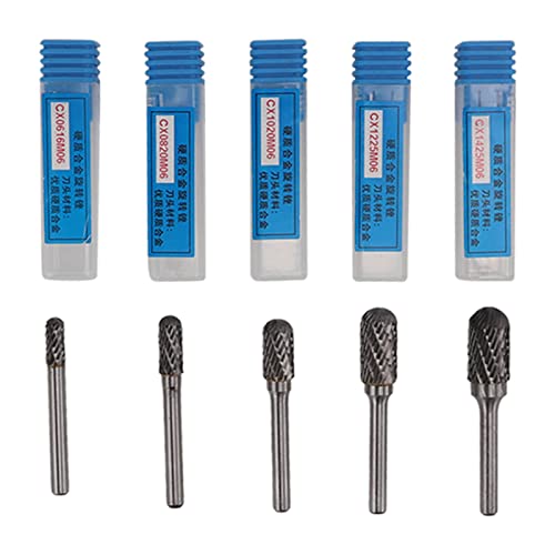 Juego de Fresas Rotativas de Carburo 5 Piezas 6mm vástago miniatura 1