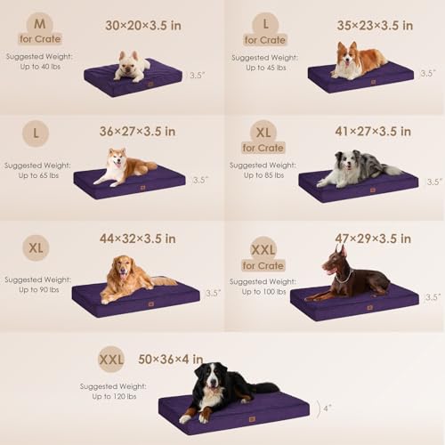 Image of EHEYCIGA Orthopedic Dog Bed Large with Removable Washable Cover, 36x27
