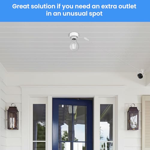 E26 Light Socket USB Adapter Female Plug 120V to 5V Power Converter Splitter Charger Extension Cord for Outdoor Security Cameras Holiday Lights Compatible with WyZe Cams3