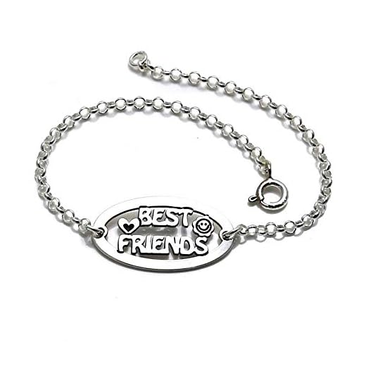 Minoplata Bracelet en argent Best Friends pour femme comme cadeau d'anniversaire, amie invisible ou date spéciale