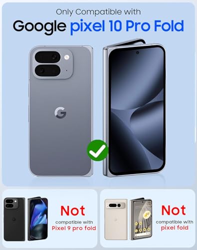 Image of Midkart Ultimate Thin Case Compatible with Compatible with Google Pixel 10 Pro Fold Release 2025 Matte Carbon Fiber Cover 1500D Sturdy Durable Aramid Super Light at 0.6mm No-Case Feeling, Black