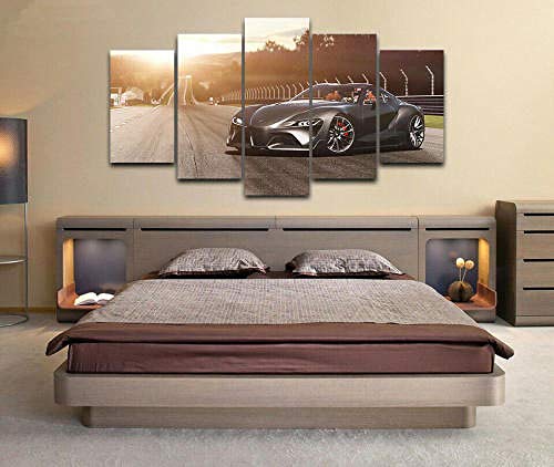 Tableau moderne 5 pièces de super racing pour salon | Déco murale YUANJUN