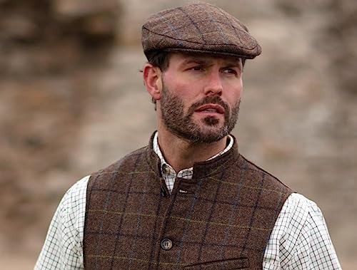 WALKER AND HAWKES - Abraham Moon Tweed Alfred Flat Cap - Oak Brown - 2X-Large (61cm), XXL - Image 2