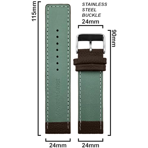 Image of DBLACK ''ZOLO'' Premium Leather Watch Strap, Pebble Pattern Design Watch Belt / / For 20mm, 22mm, or 24mm Boxy Finish Watch Band (Choose Your Size & Color)