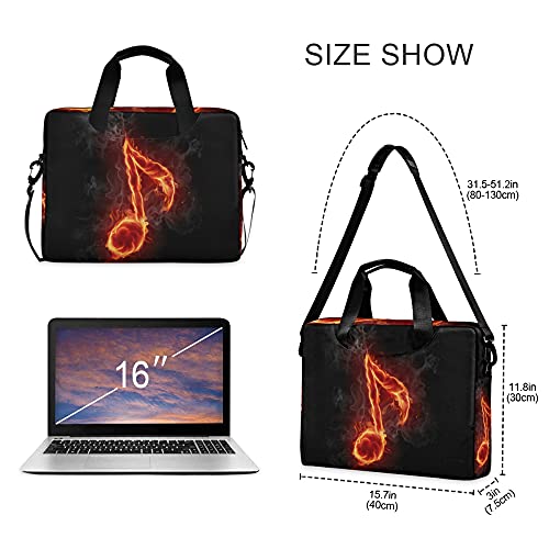 ALAZA Fire Music Note Musical Symbol Laptop Case Bag Sleeve Portable Crossbody Messenger Briefcase w/Strap Handle, 13 14 15.6 inch3