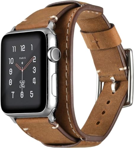 Bracelet Apple Watch cuir véritable résistant pour éviter les irritations de peau 44mm - 2