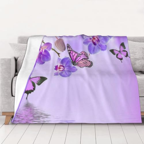 Couverture en flanelle violette plaid chaud 150x125cm lit et canapé - 2
