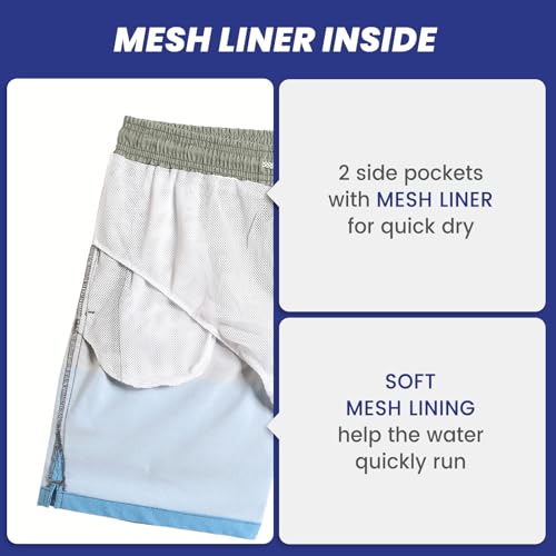 Image of maamgic Mens 7 inch Stretch Swim Trunks Quick Dry Mesh Lining Swimwear Bathing Suits