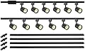 VANoopee 12-Light LED Track Lighting Kit with 13FT H Type Track Lighting Rail and Floating Canopy Connector, Dimmable LED Track Lighting Fixtures Ceiling Spot Light 3000K 10W Black