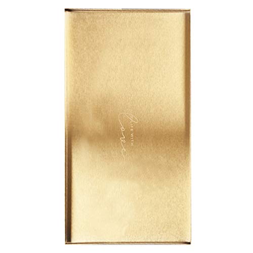 Cabilock Plateau de Maquillage doré géométrique Bijoux Bijoux Porte-Bijoux cosmétiques Petit Objet Support Multi-Usage pour Servir thé, Fruits, Dessert Assiettes rectangulaires