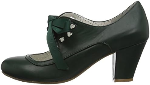 Pin Up Couture Women's WIGGLE-32 Pump, Dark Green Faux Leather, 9 M US | Image 7