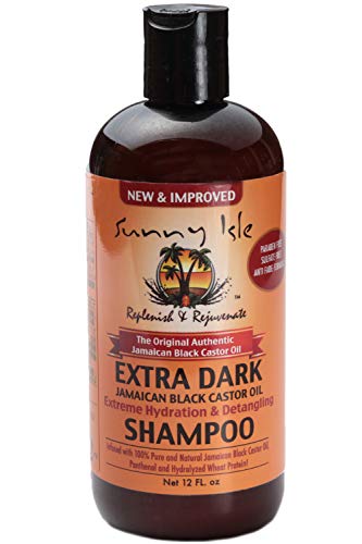 Sunny Isle Extra Dark Jamaican Black Castor Oil Extreme Hydration And Detangling Shampoo, Black, 12 Fluid Ounce
