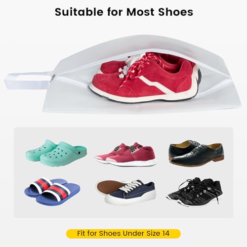 Vorspack Shoe Bags for Travel - 4 Pack Large Transparent Shoe Organizer with Handle Dustproof Shoe Bag Reusable Shoe Storage Bags for Men & Women - Image 4