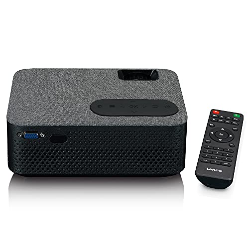 Lenco LPJ-700 Mini Beamer - Bluetooth Beamer - Mini Projector 4000 Lumen - 30.000 uur levensduur - Full HD - Bluetooth 5.0-2 x HDMI - USB - afstandsbediening - zwart/grijs - Image 4