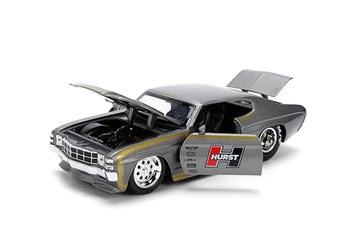 Jada Toys Muscle 1:24 Chevy Chevelle 1971 metálico gris miniatura 4